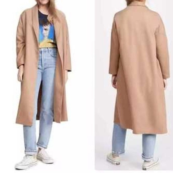 AYR The Robe Coat Camel Hair Wool Blend Longline Size S/M - Picture 7 of 11